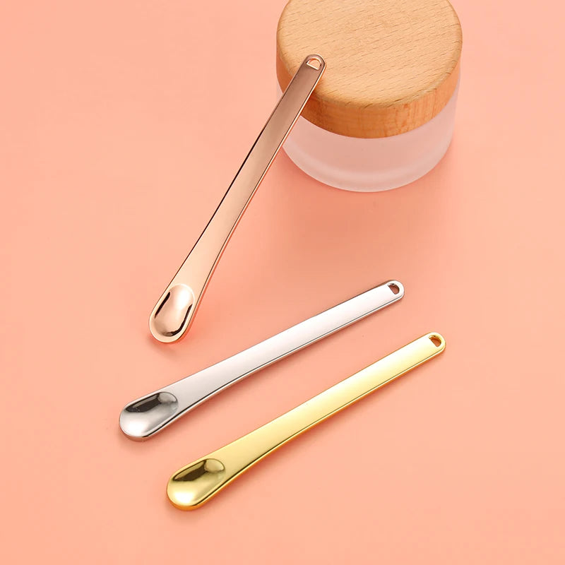 Factory Price Luxury 9cm Long Face Eye Cream Applicator Metal Makeup Spoon Facial Cosmetic Scoop Cosmetic Spatula