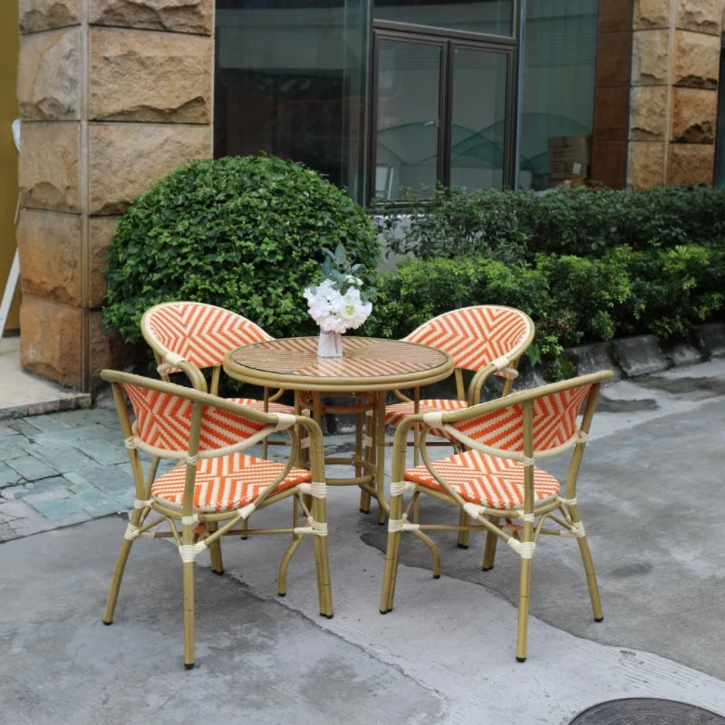 Outside French Bistro Rattan Table and Chairs Outside Patio Garden   French Restaurant Table and Chairs