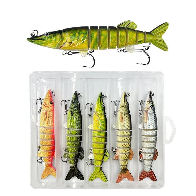 Multi Jointed Fishing Lures Hard Bait Lifelike 9 Segments Pike Trout Swimbait Wobbler Slow Sinking Saltwater Fishing Set