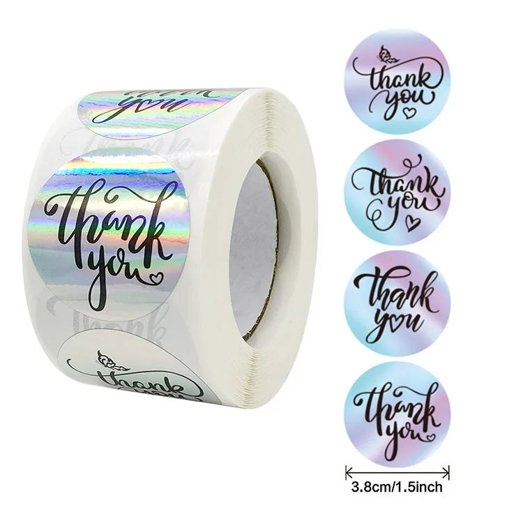 Printing Thank You for Your Purchase Stickers Waterproof Vinyl Custom Paper Stickers Adhesive Thankyou Stickers