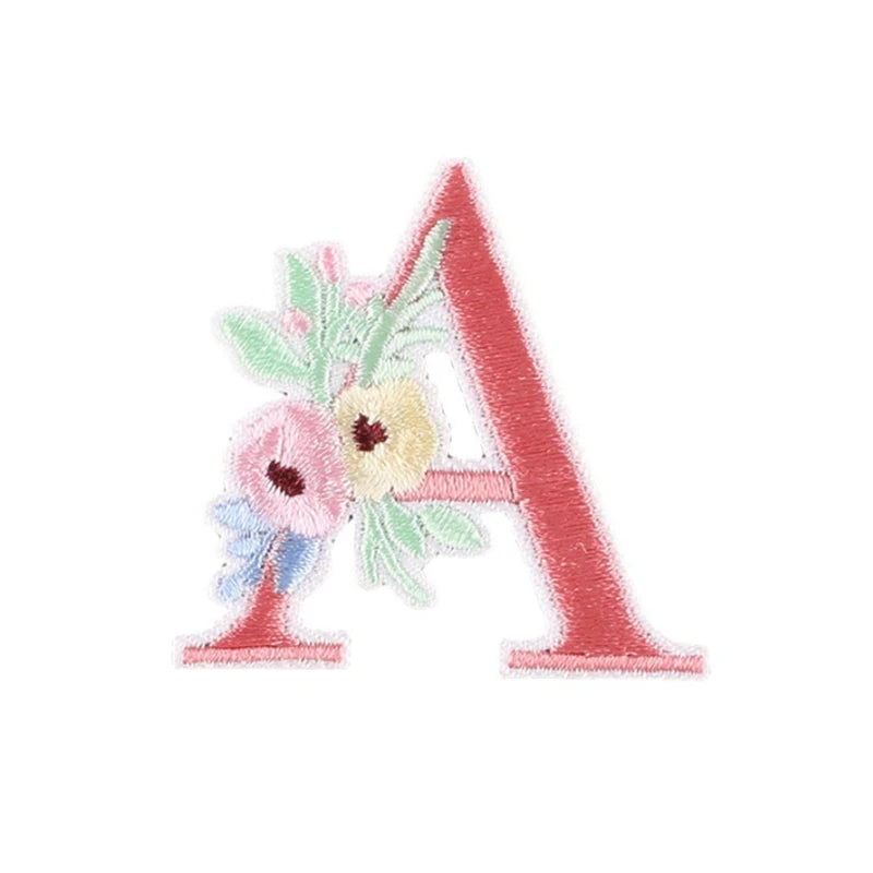 Cartoon Iron on Embroidered Small Flower 26pcs Letters Garment Patches for Kids Clothing Diy Shoes Accessory Backpack Decorat