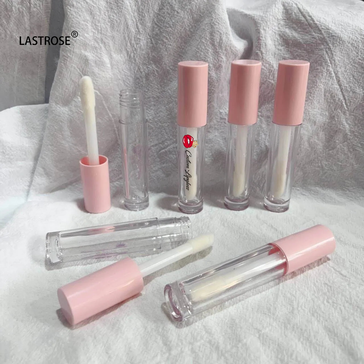 Empty Lip Gloss Packaging Lipgloss Tubes 5ML 6ML Pink Lip Gloss Containers Empty Round Lipgloss Tube