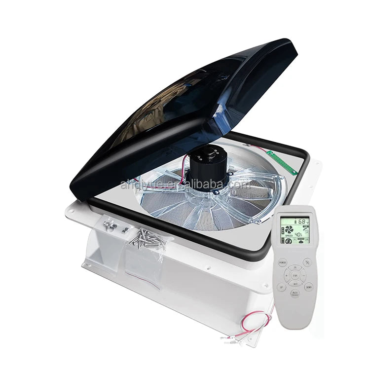 Motorized 12V Powerful Rooftop Fan Vent 10-speed RV Mobile Home Car Ventilator Roof Hatch