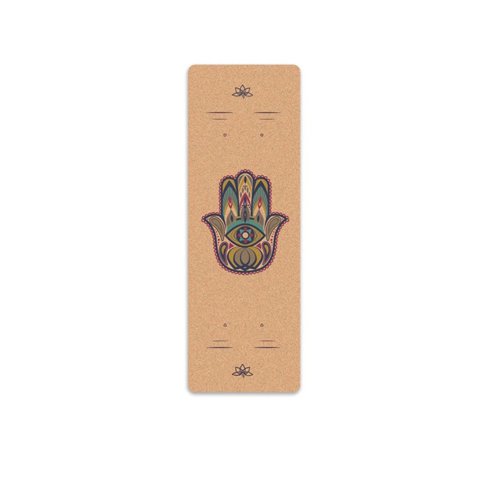 Wholesale Dzh DZH-2 72x26 Inch 5MM High Elastic Non-slip Eco-Friendly TPE Cork Waterproof Customized Ink Printed Yoga Mat
