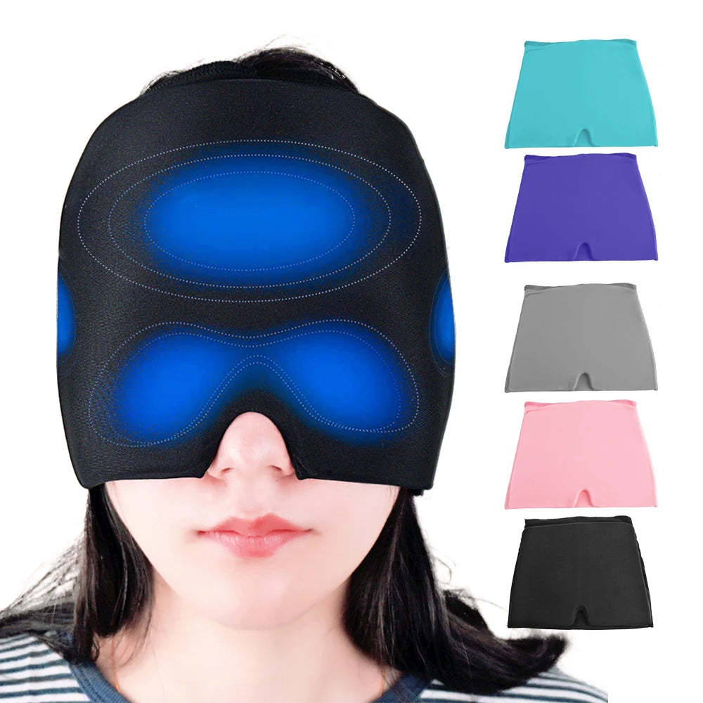 Migraine Relief Cap Ice Head Wrap Cooling Gel Hat Ice Cap Headache Relief Headache Eyes Mask for Puffy Eyes Stress Relief