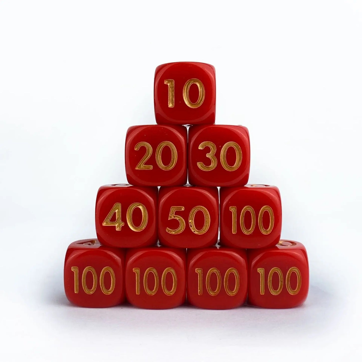 Acrylic Red/Gold Custom Color Board Game D6 Round Corner Dice 1.7cm Size for Card Game Damage Calculation