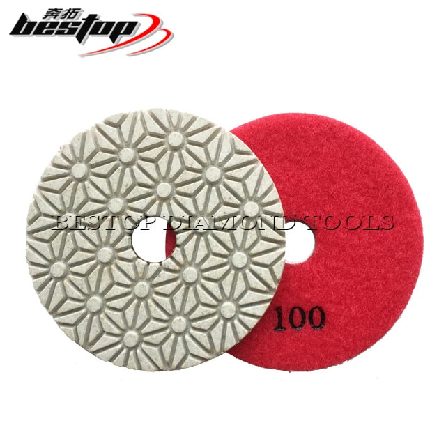 D100mm 4in Diamond Wet Polishing Pads OEM Supported round Buffing Pads for Quartz Granite Marble Stone Floor Polishing
