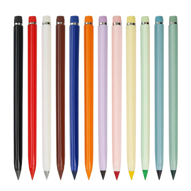 BECOL New Design 12 Colors Eternal Pencil No Need Sharpened Inkless Colored Pencil With Eraser for Student Painting