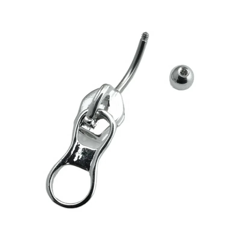 Unique Zipper Head Design Belly Button Rings Women Fashion Jewelry Navel Body Piercings Jewelry