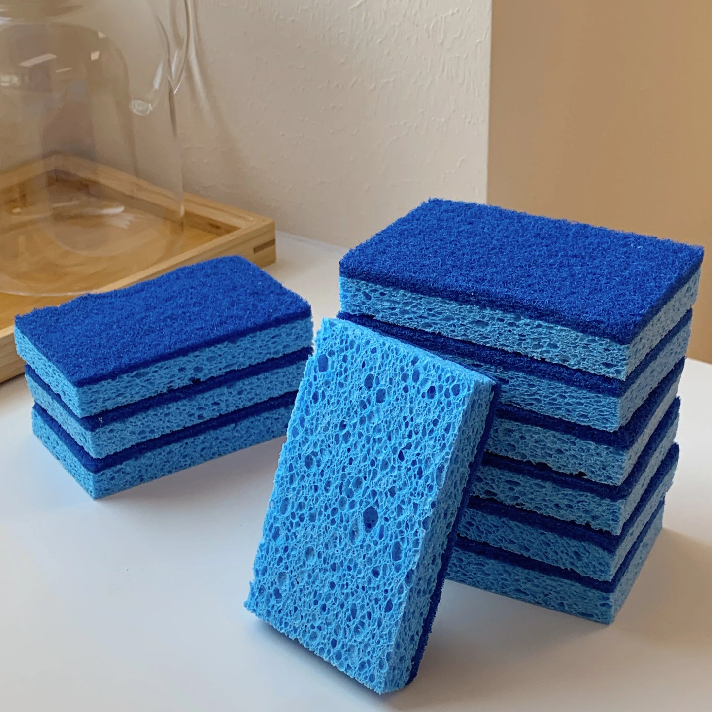 Eco-Friendly Natural Wood Pulp Sustainable Reusable Kitchen Dishwashing Sponge with Strong Decontamination High Water Absorpt