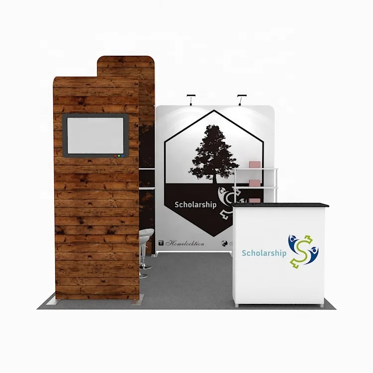 Quick Assemble Aluminum Tension Fabric Full Color Custom 10x10 Portable Tool Free Expo Trade Show Booth Exhibition