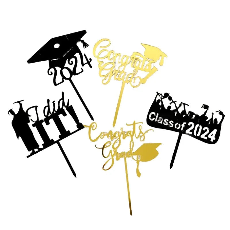 Customized 2025 Acrylic Cake Decorating Toppers for Graduation Christmas Father's Day New Graduation Supplies