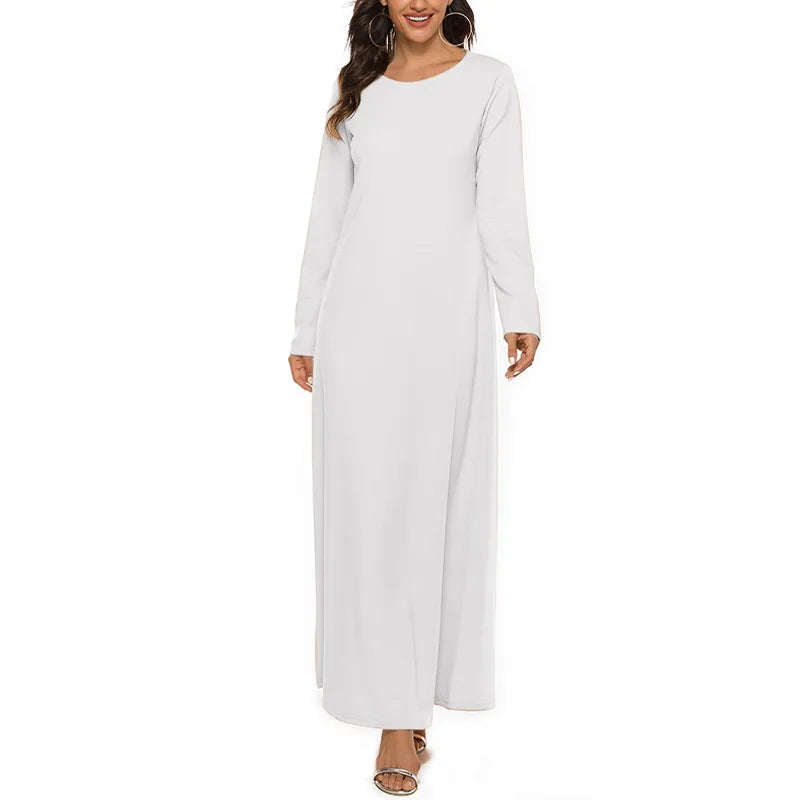 Blank 95% Cotton Pure Black White champagne Match With All Out Dress Simple Style Inner Abaya for Muslim