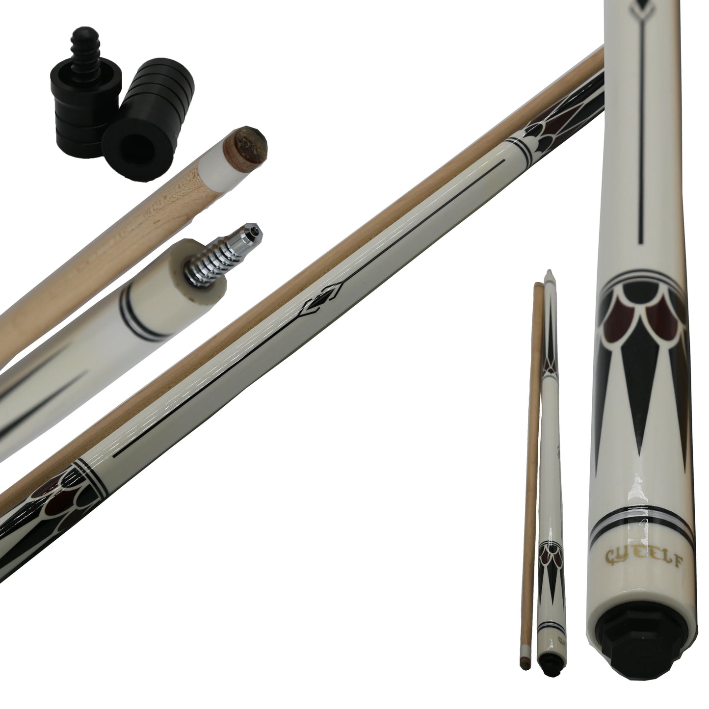 For Professional Canadian Maple Carom Pool Cue Stick with Stainless Steel Joint and Maple Shaft