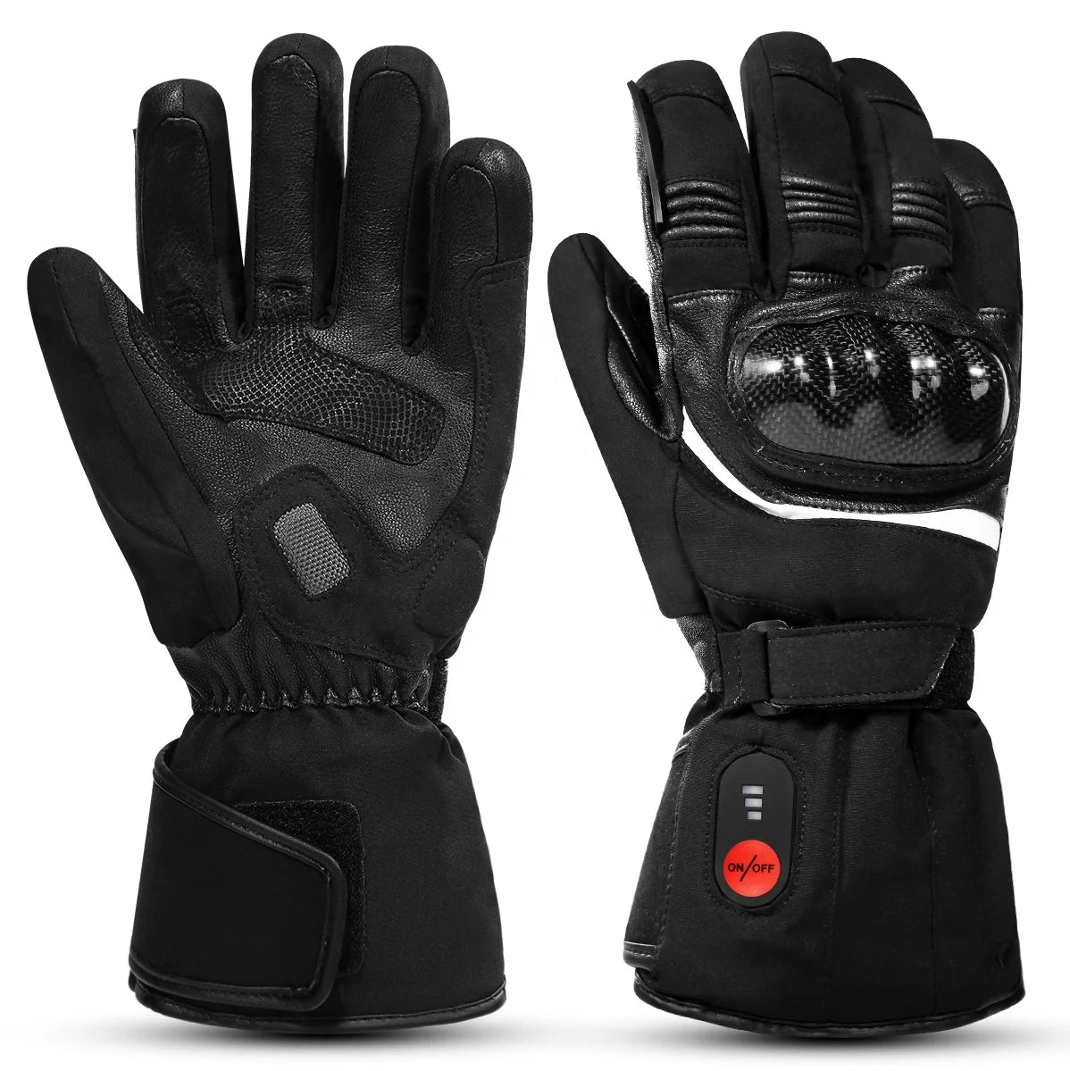 SAVIOR Battery Rechargeable Winter Motor Bike Racing Windproof Waterproof Touchscreen Motorcycle Heated Gloves