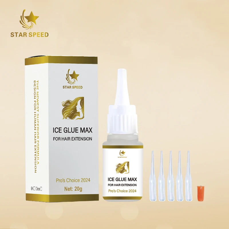 Star Speed Ice Natural Hair Extension clear Glue  Human Hair Wigs Curly Ice Glue Gel Extensions Hair Bonding Glue