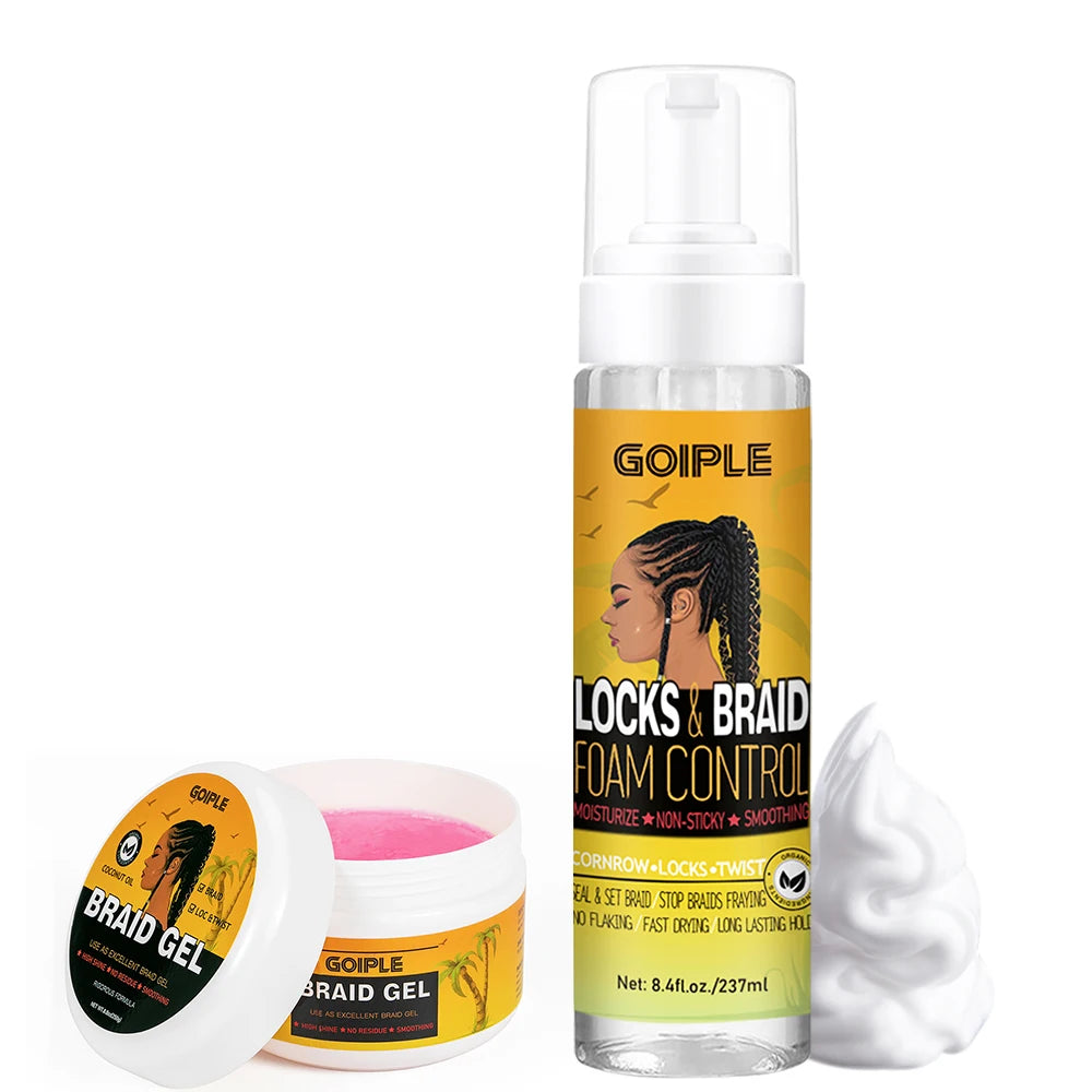 All Day Hold Locs Lock and Twist Foam for Control Flyaways Hair Comb Coil Private Label Curly Defines Cornrows Gel Braid Mous