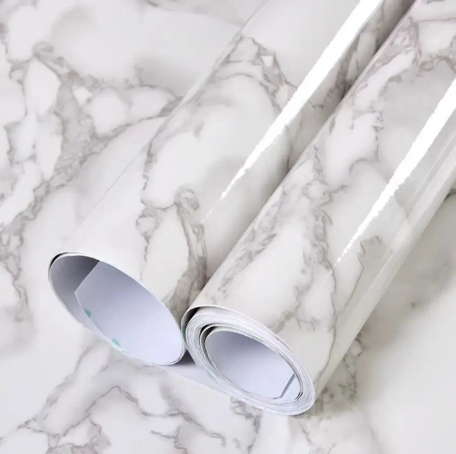 ORON Supplier Price Modern White Vinyl Wrap Peel&Stick Self Adhesive Marble Sticker Pvc Wall Stickers Rolls for Home Decor 60