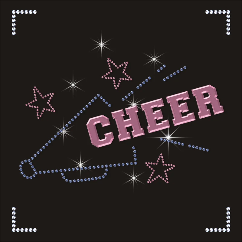 Bowtie Rhinestone Heat Transfer Iron on Hotfix Crystal Bling Applique Letters DIY Shirt Party Cheer Outfit