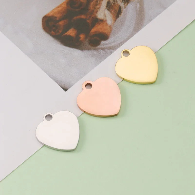 Factory Customization Personalized Mirror Polished Stainless Steel Hollow Pet Blank Label Heart Pendant Jewelry Wholesale