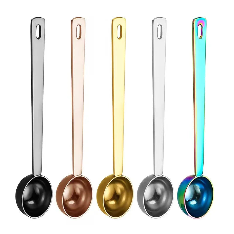 Hot 304 Stainless Steel Measuring Spoon with Long Handle Eco-Friendly Gold Color 5ml Capacity