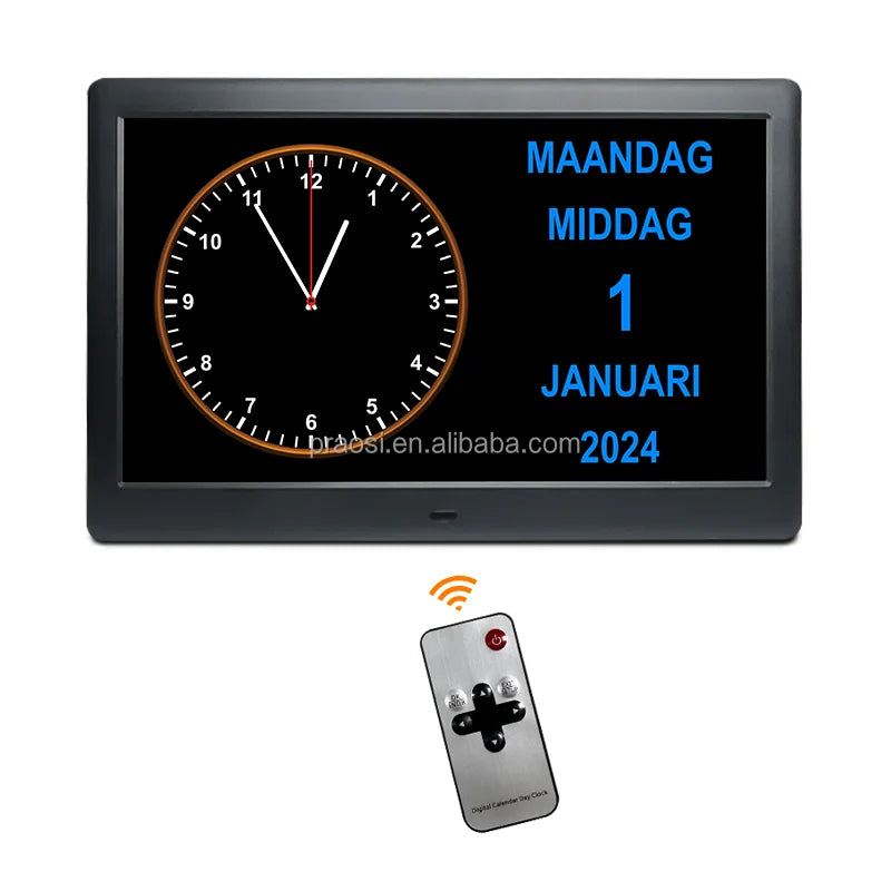 Best Selling 7 8 10 12 15 Inch Digital Analog Dementia Clock Finnish Dutch English Spanish French Germany Arabic Hebrew