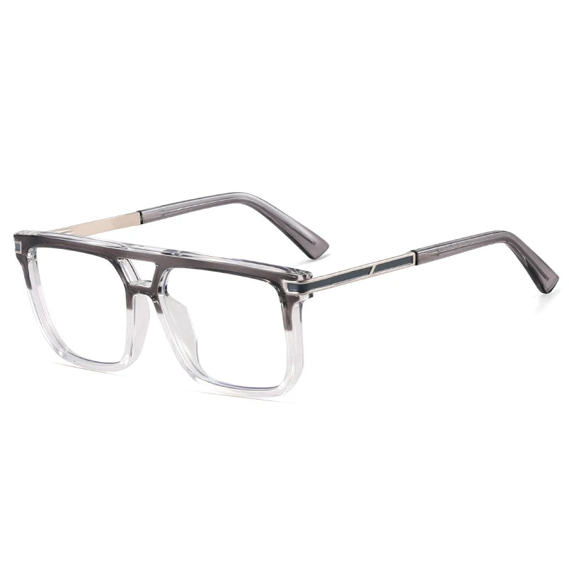 MS 93510 2024 New Fashionable Men Double Nose Bridge Glasses TR90+Metal Square Frame Optical Blue Light Blocker Custom
