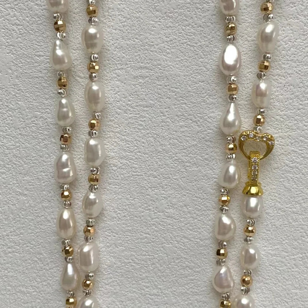 Handmade Gold-Plated Beaded Necklace for Women Trendy Unisex Jewelry for Wedding Party or Engagement