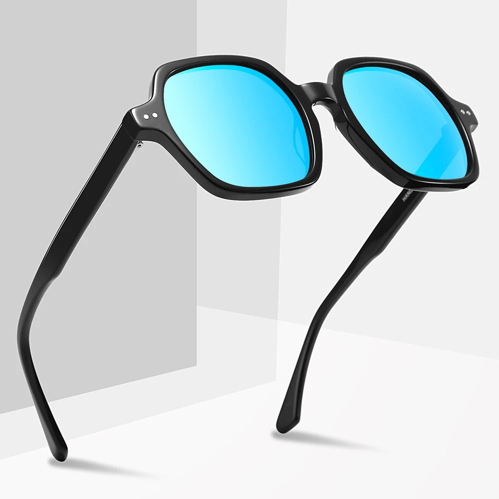 High Quality Oversized Polarized Sun Glasses for Men Square UV400 Acetate Polarized Sunglasses 2024