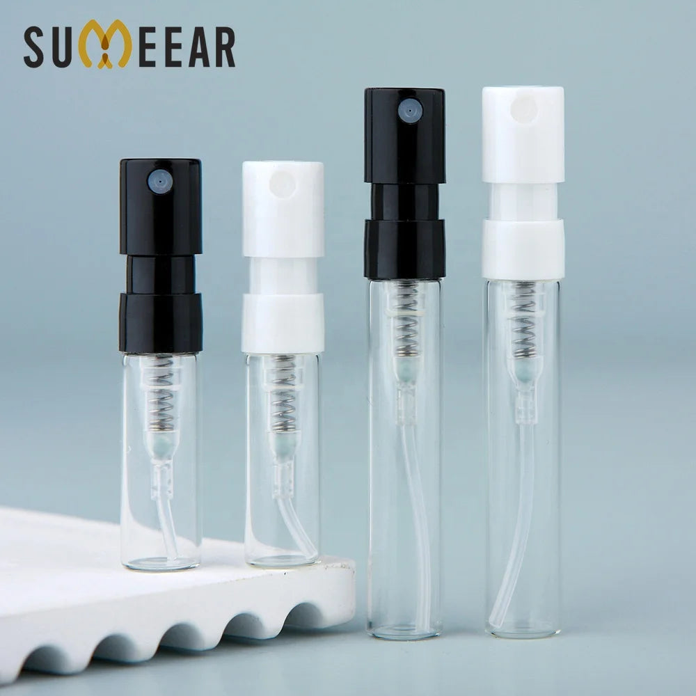 SUMEEAR Mini Flat Bayonet Glass Fragrance Sample Tester Bottles 1ml 2ml Personal Care Perfume Spray Mini Bayonet Glass Bottle