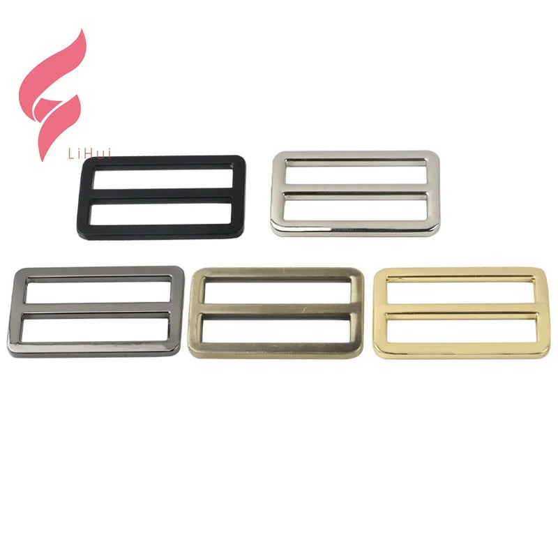 Lihui Metal High Quality Eco-friendly Dog Thickened Leather Bag Shoulder Strap Belt Rectangle Adjust Tri-glide Pin Roller Buc