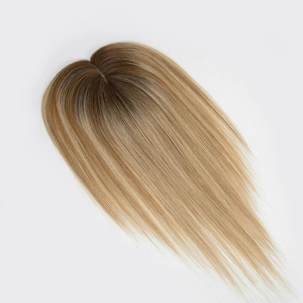 2024 Grade 12A Remy Hair Super Double Drawn Raw Clip-in No Tangle Silk Base Topper with Silicone Straw Toppers