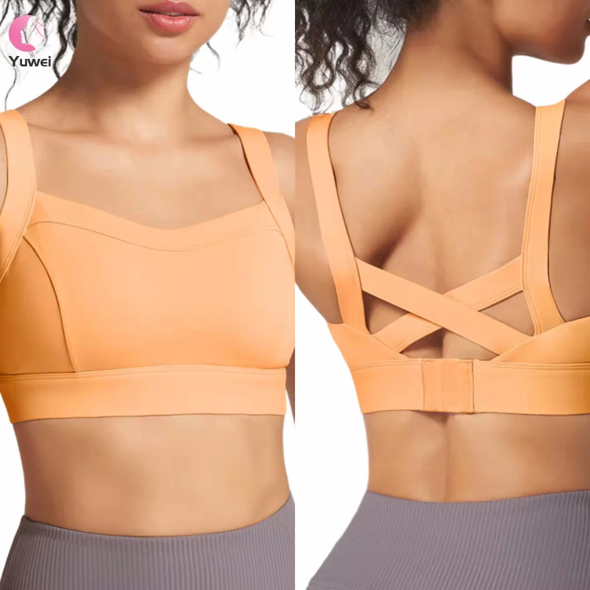 Women's High- Sports Bra with Built-In Pads for Workout Gym Running