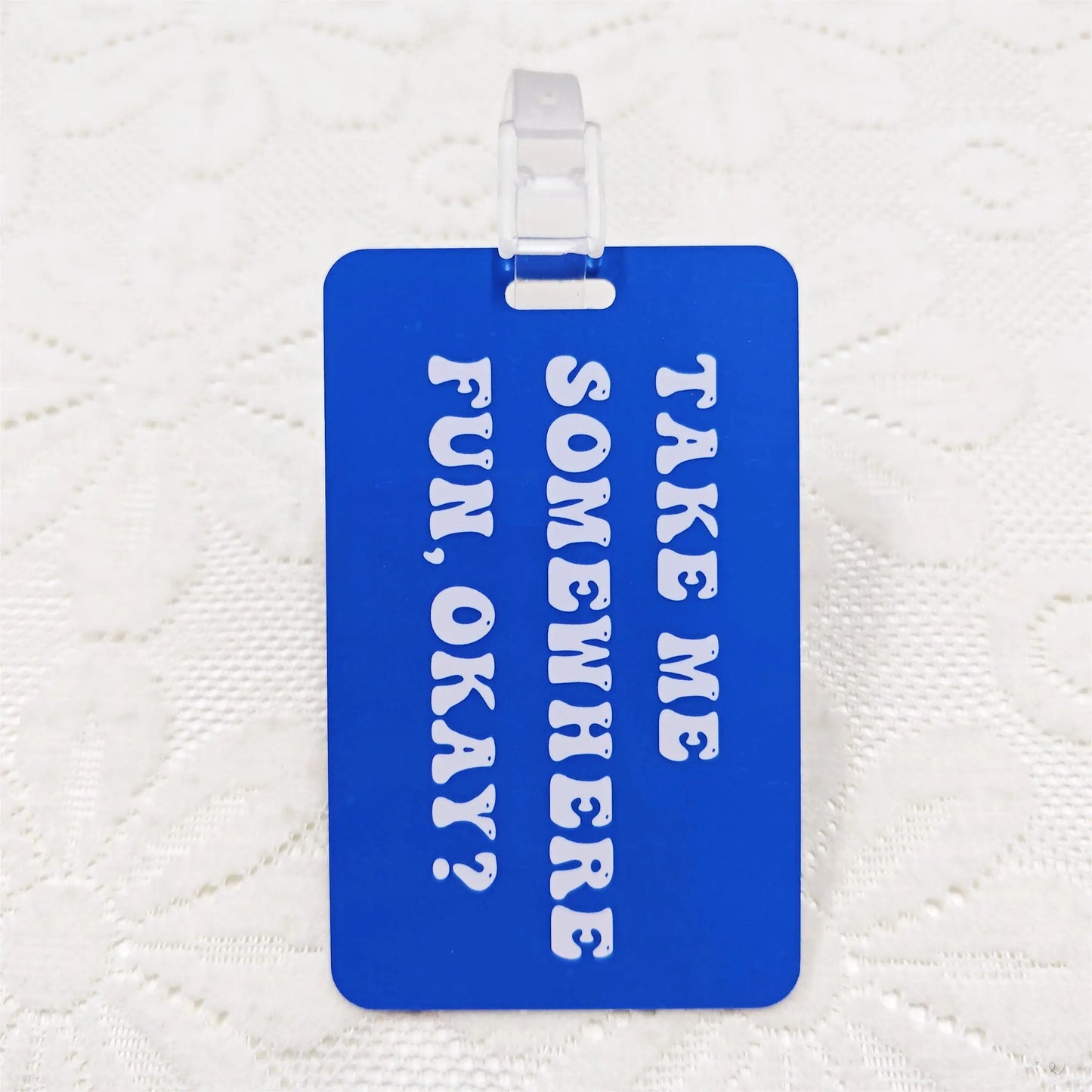 Blue Custom Logo Water Proof Soft Pvc Rubber Luggage Tag Double Sides Printing Luggage Tag for Backpack Travel Bags