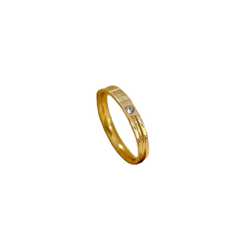 2025 Brand New High Quality Titanium Steel Gold Plated Polished Adjustable Rings Gold Plated Rings Diamond Rings for Women