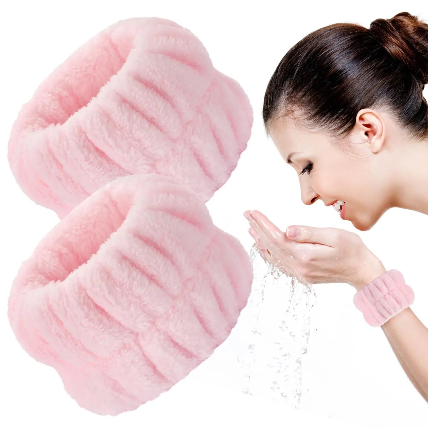 2pcs Wrist Bands for Washing Face Wash WristbandsTowels Arm Bands for Skincare Makeup Wrist Cuffs Spa Wrist Scrunchies