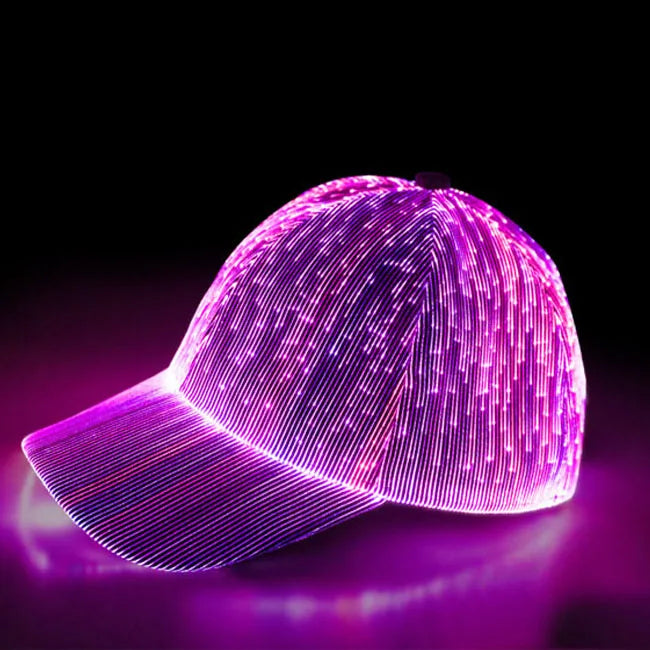 Hot Selling Fiber Optic Luminous LED Light-Up Glow in the Dark Baseball Cap for Christmas Valentine's Day & Graduation Partie