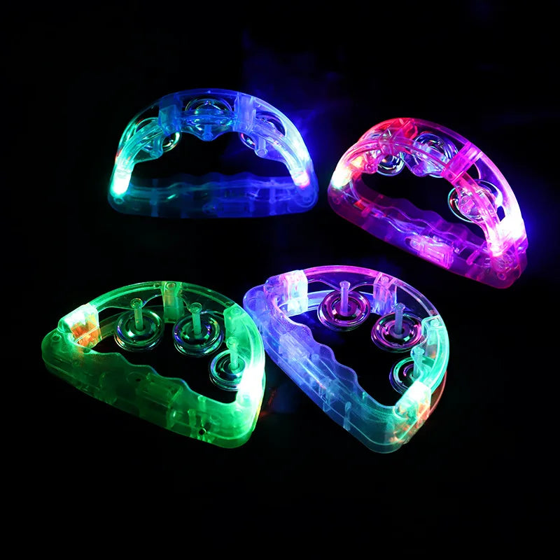 Colorful Transparent Luminous Hand Cranking Bell Gradient Luminous Design Concert Electronic Syllable Atmosphere Props