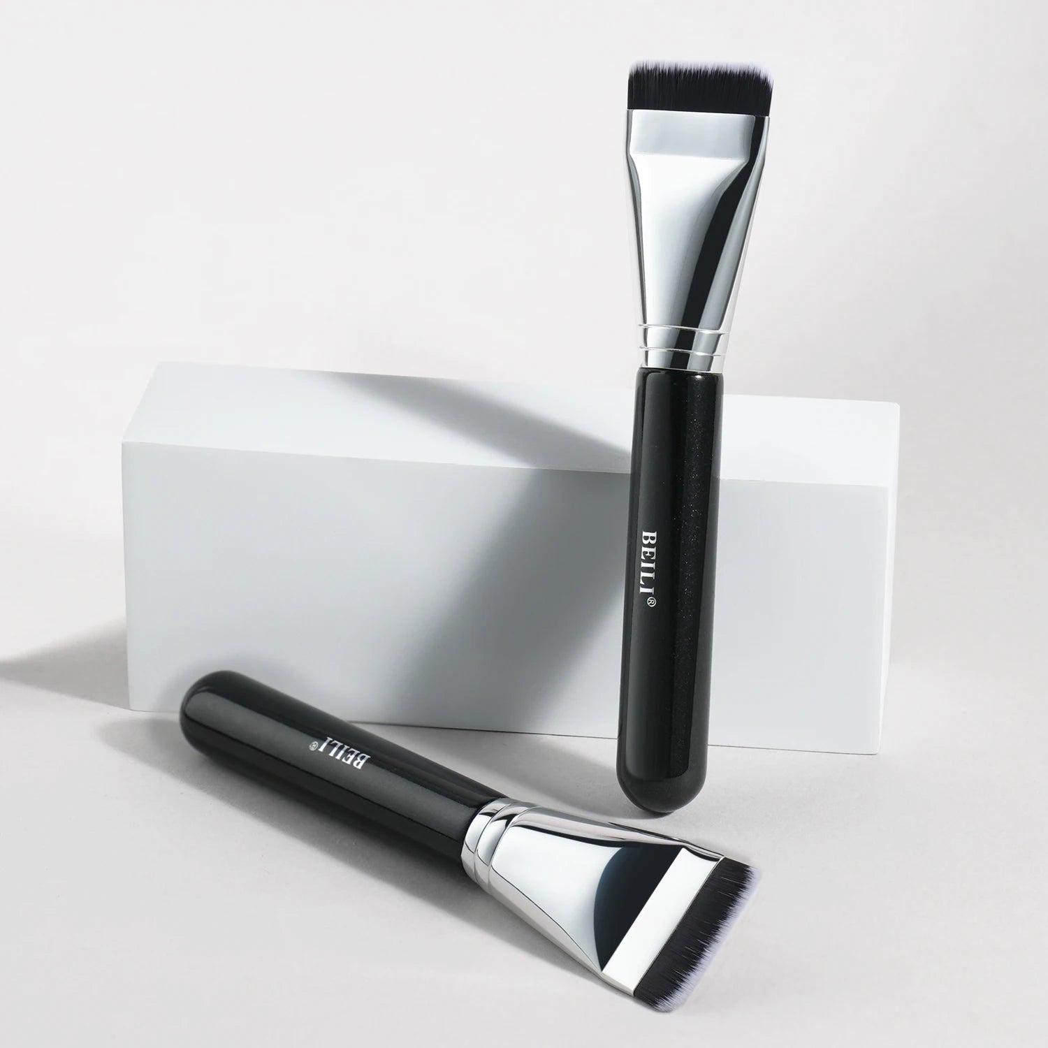 BEILI Protabel Premium Makeup Brushes Vegan ultra Thin Flat Liquid Foundation Brush Private Label for Traveler