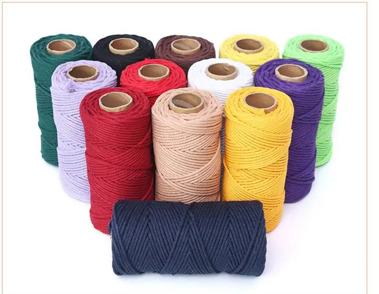 Home Decorate Hand Knitting Braided 3mm DIY Cotton Macrame Rope Cord Wholesale