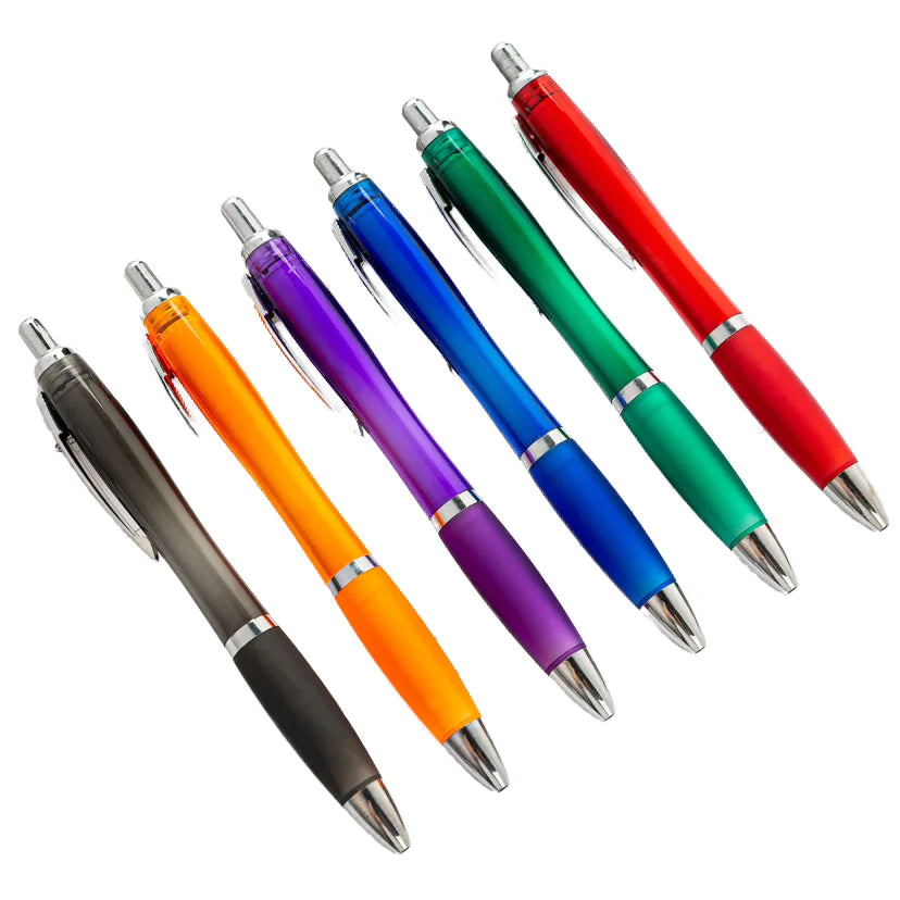 Budget-Friendly Custom Logo 1.0mm Matte Rubber Advertising Ballpoint Pen Factory Production Promotional Gift Made of Plastic