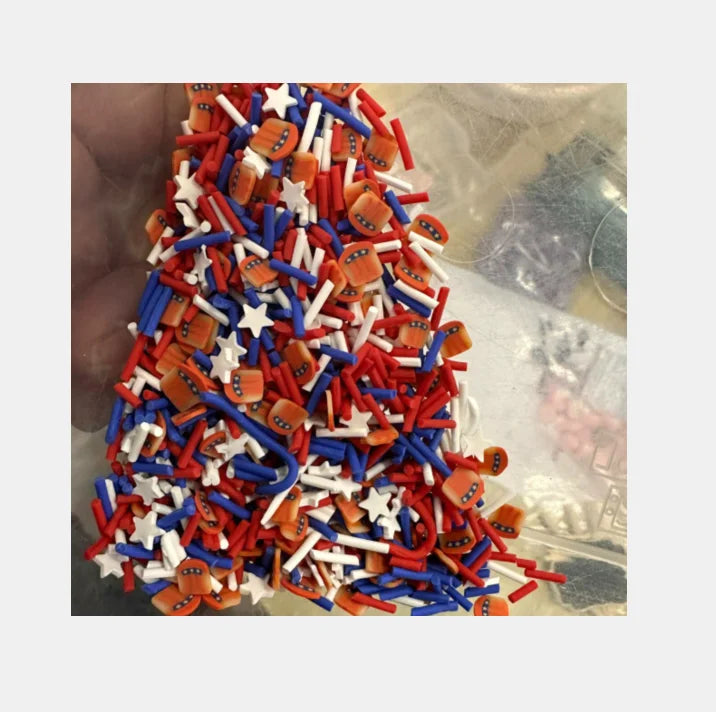 4th July Uncle Sam Hats Polymer Clay Slice Slime Filling Sprinkles Nail Art Charms