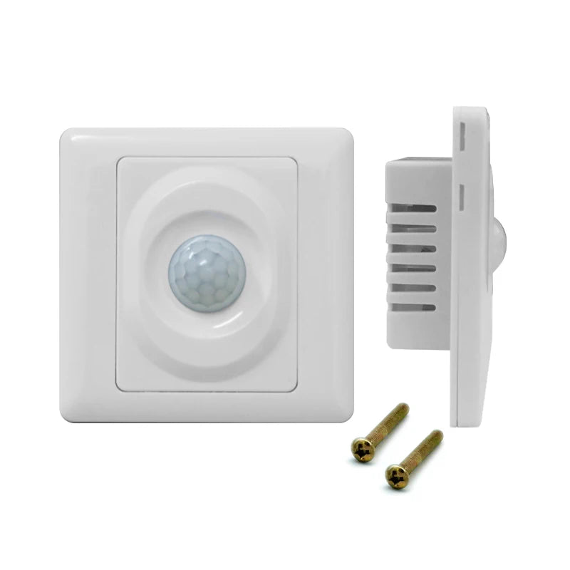 86 Type PIR Infrared Body Sensor Automatic Switch AC180-250V Wall Mount Panel White Photosensitive Delay Adjustable Single CE