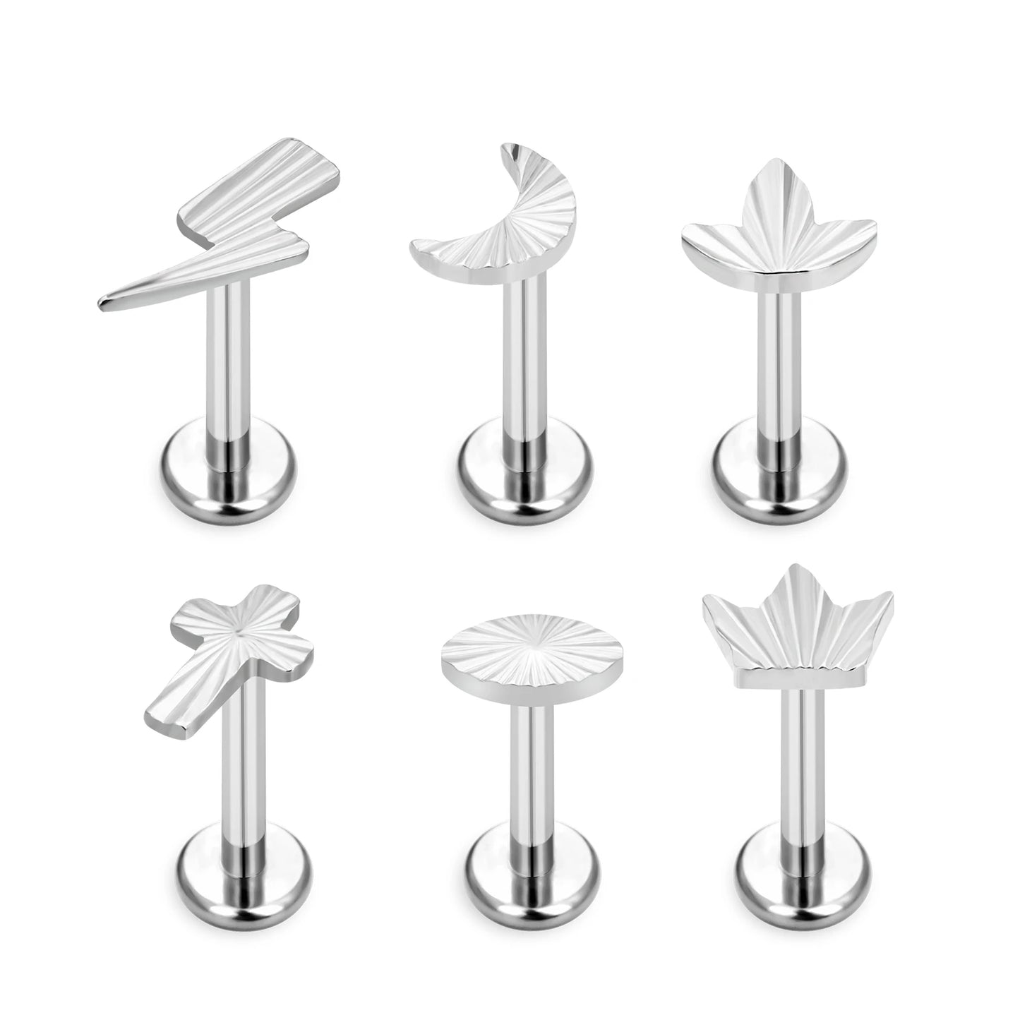 ASTM F136 Titanium Internally Threaded Labret Piercing Rings G23 Material Pinternally Threaded Lip Labret Jewelry