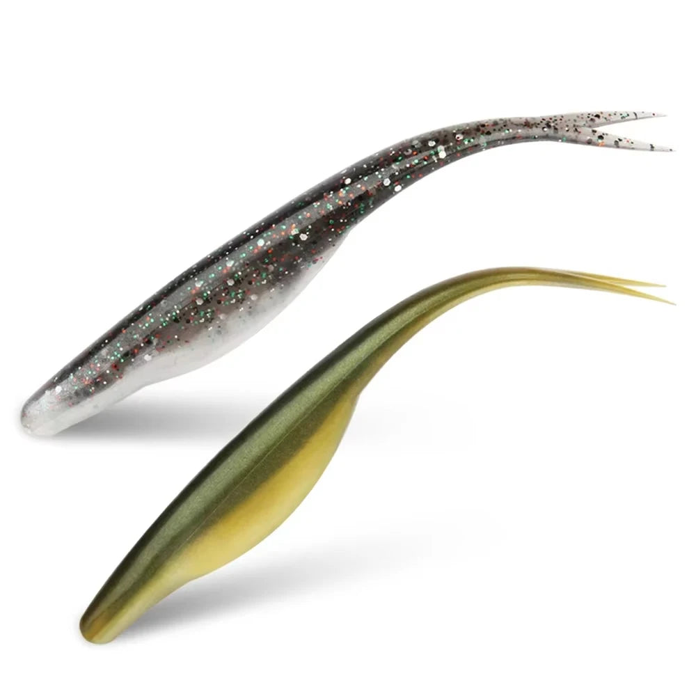 Spinpoler Fishing Lures Soft Plastic Bait Fork Tail Soft Jerkbait Minnow Soft Jerk Shad Bass Trout Swimbait Saltwater Freshwa