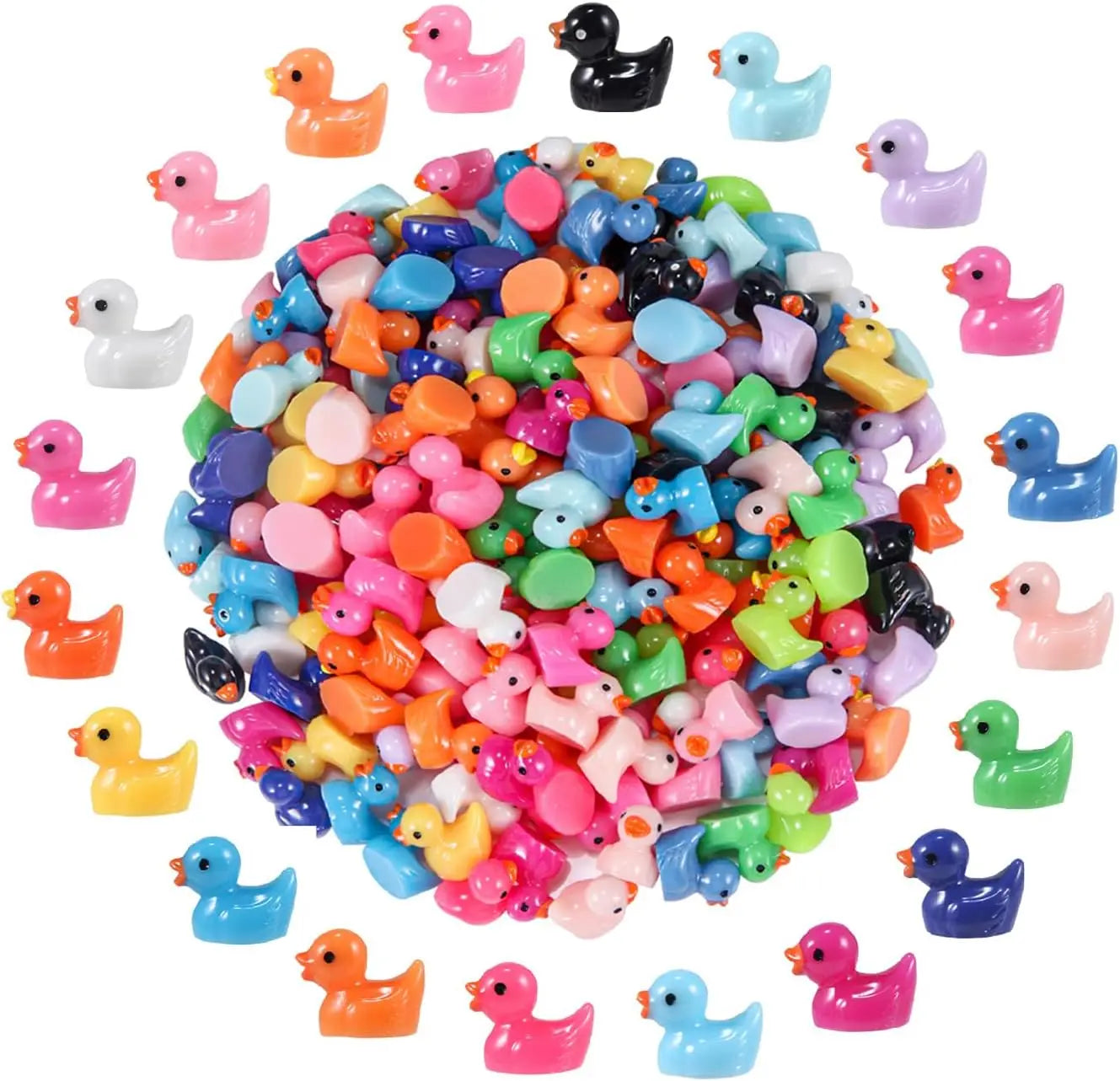 Multicolor Lifelike Hand Modeled Mini Resin Ducks DIY Garden Doll's House Tiny Duck Decoration Ornament Accessories