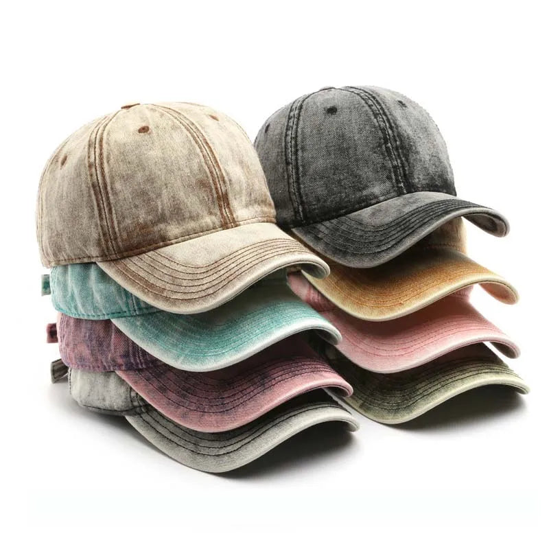 Unisex Denim Washed Baseball Cap Wholesale Jean Cotton Vintage Sunshade Hat for Men Sporty Street Style
