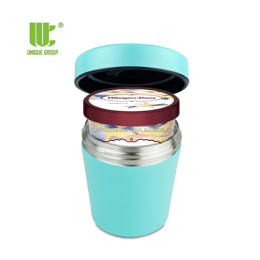 Double Wall Stainless Steel Thermos Vacuum Insulated Food Container with Compartments for Ice Cream Cooling Cup