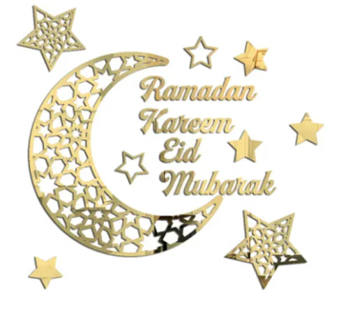 3D Acrylic Mirror Ramadan Mubarak Wall Sticker Room Decor Wall Decoration Living Room EID Mubarak Decor