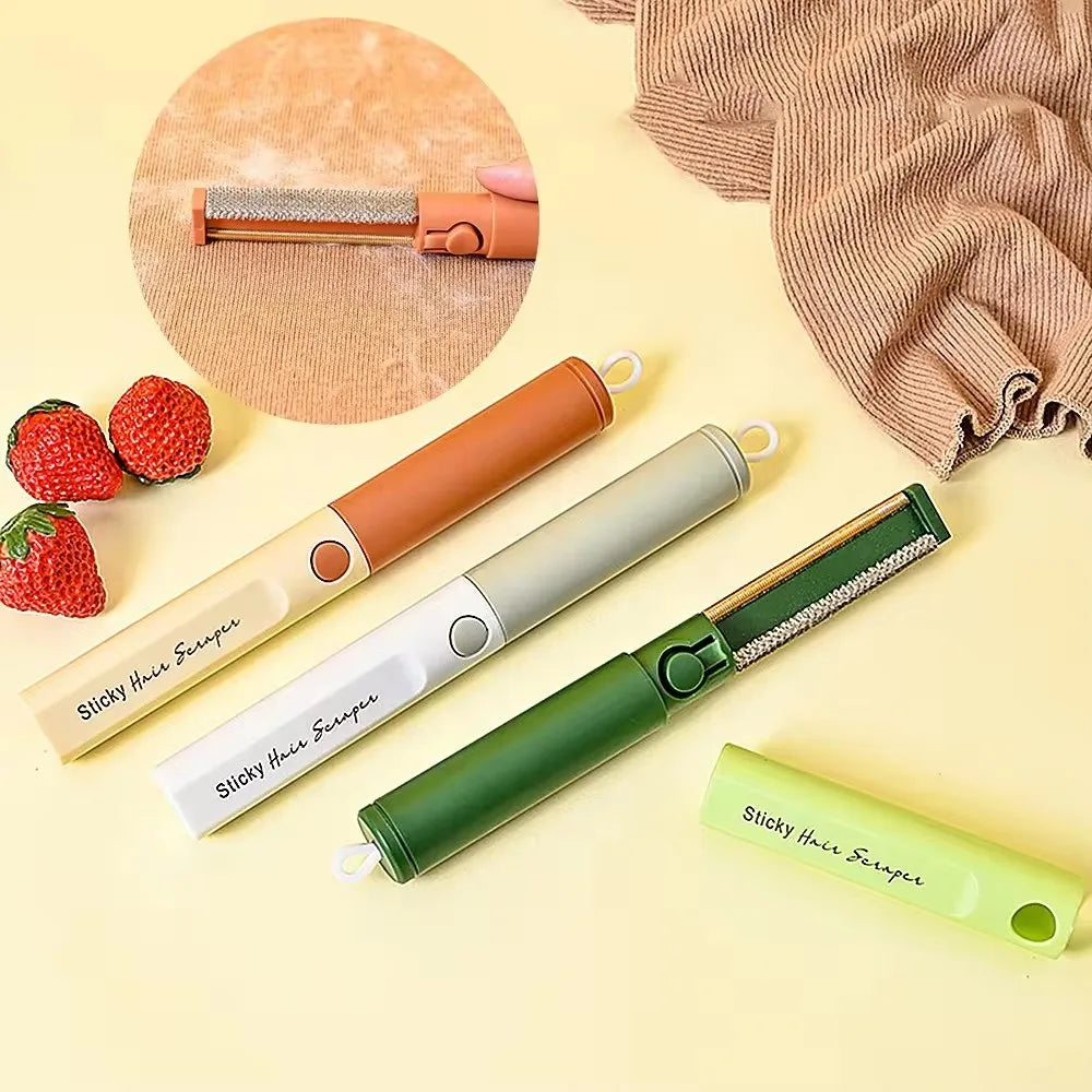 Manual Pet Hair Remover Brush Dog Cat Long Handle Clothing Lint Roller Pellet Remover Wool Cleaning Brush
